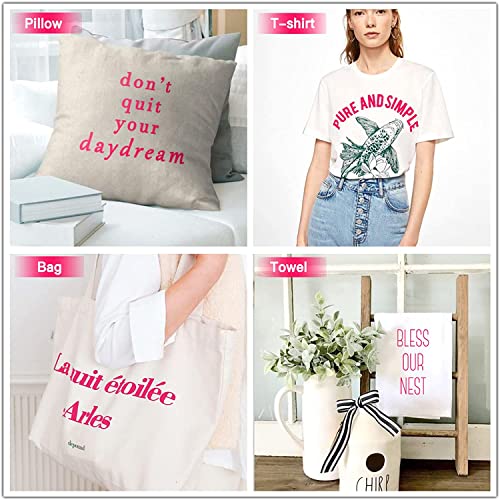 HTVRONT لفائف الفينيل HTVRONT HTV لنقل الحرارة - 12" × 20 قدم باللون الوردي النيون HTV للقمصان، فينيل للكي لجميع آلات القطع - سهل القطع والتخلص من الزوائد لتصميم نقل الحرارة (الوردي النيون) - Image 2