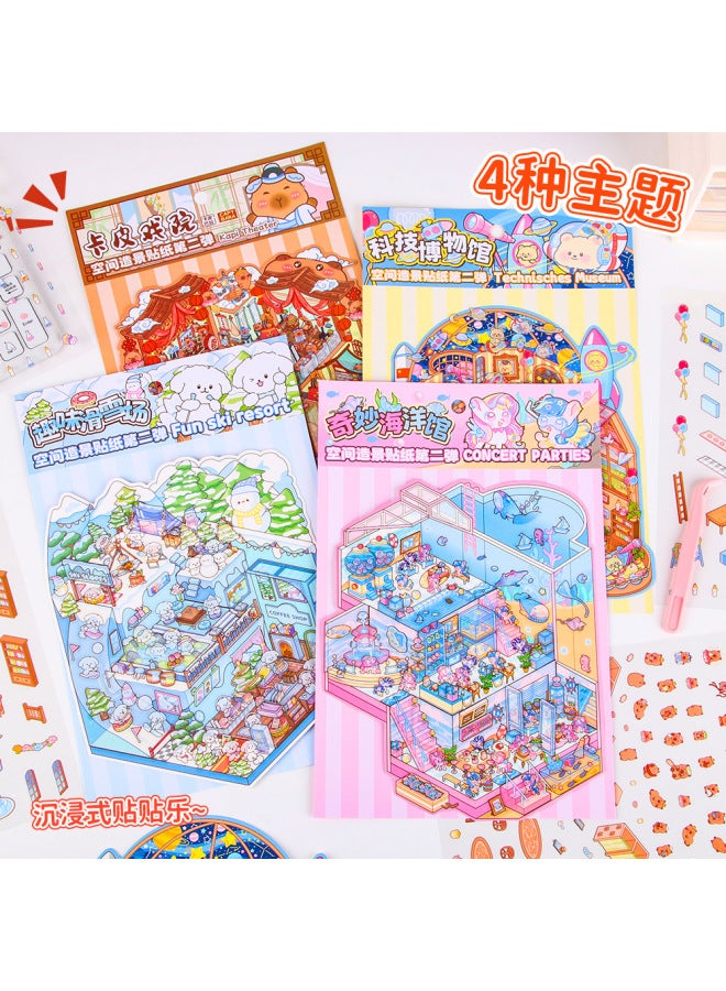 HELPS Creative Cartoon Large Size Landscaping Stickers 3d Three-dimensional Miniature Scene Collage Cute Decompression Diy Stickers - Image 4