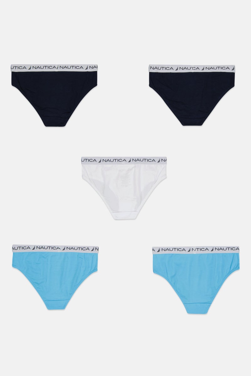 NAUTICA Kids Girl 5 Pack Brand Logo Brief Set, Multicolor - Image 2