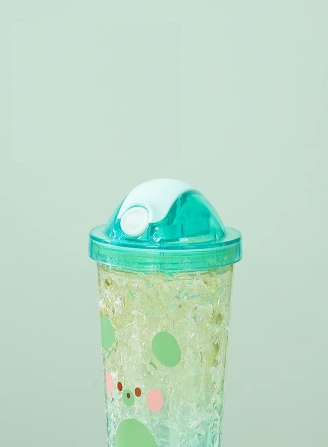 TEMSON Double Wall Cartoon Printed Sipper with Straw,Jelly Freezer Water Sipper for Kids, Acrylic Sipper Bottle with Straw - 450 ML (A - Purple)(BB 9012) - Image 4