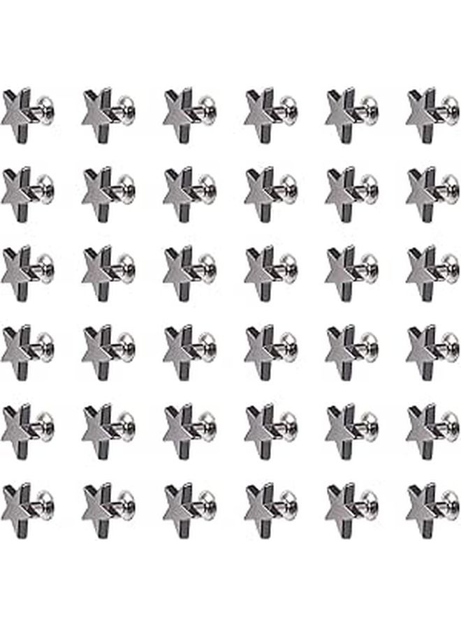 100 Pcs 12mm Flat Star Studs Punk Alloy Rivets For Clothing Bags Hats Leather DIY Decoration - Image 1