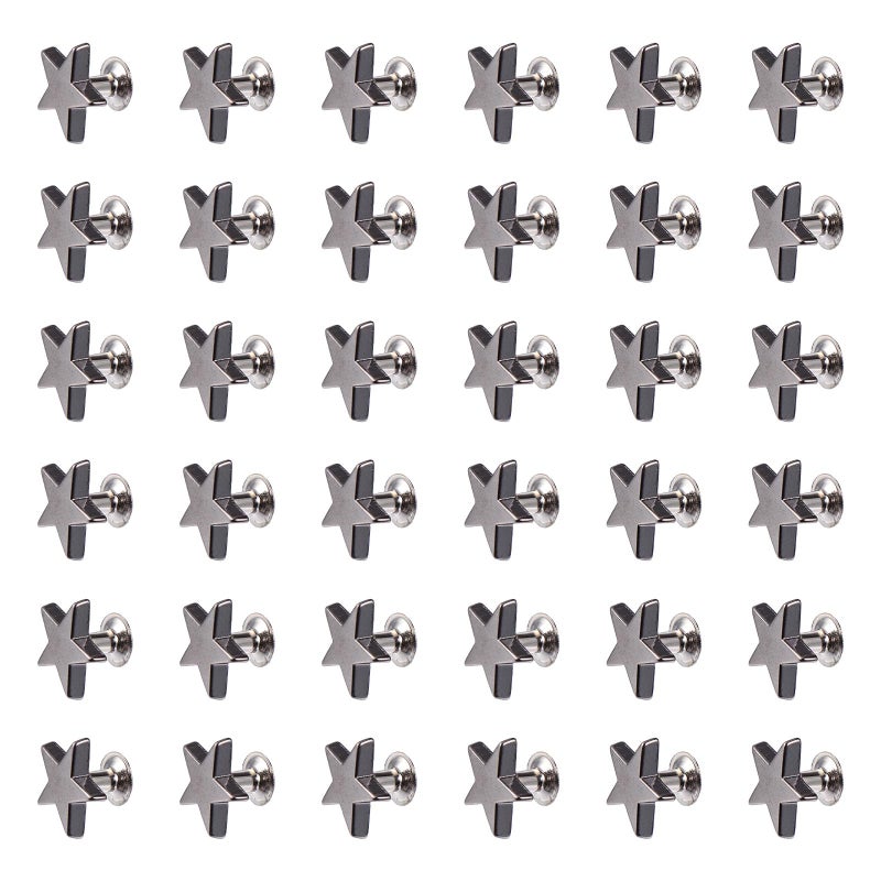 100 Pcs 12mm Flat Star Studs Punk Alloy Rivets For Clothing Bags Hats Leather DIY Decoration - Image 2