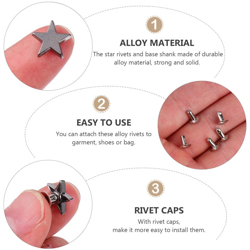 100 Pcs 12mm Flat Star Studs Punk Alloy Rivets For Clothing Bags Hats Leather DIY Decoration - Image 4