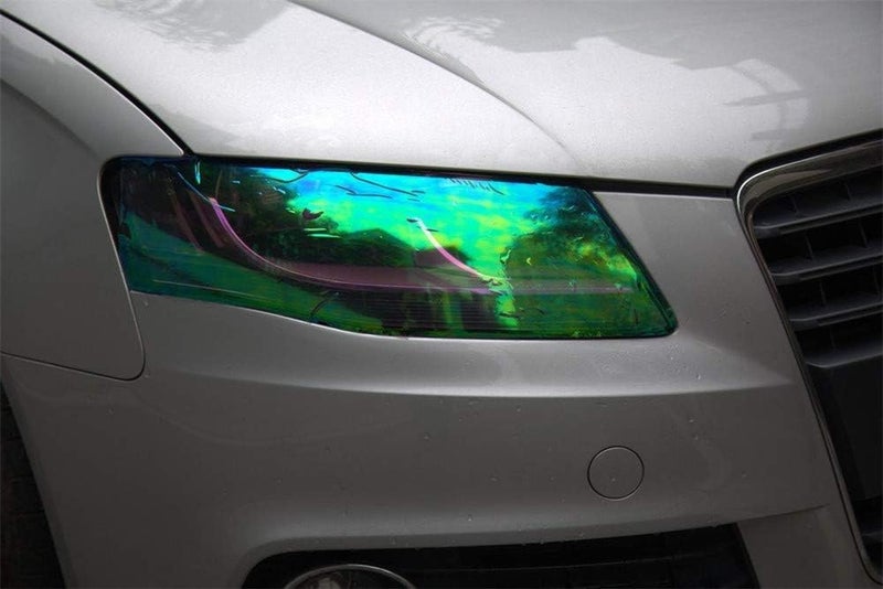 F & B LED LIGHTS 12 by 48 inches Self Adhesive Shiny Chameleon Headlights Tail Lights Fog Lights Films,Film Sheet Sticker,Tint Vinyl Film with Gift Knife and Hand Tool (Light Blue) - Image 3
