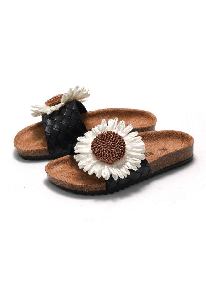 NIBEMINENT Slippers For Girls Fashion  Non-Slip Wear Comfort Children Shoes Sunflower Flat Bottom Slides Sandals Soft Sole Flip-Flops  - Image 2