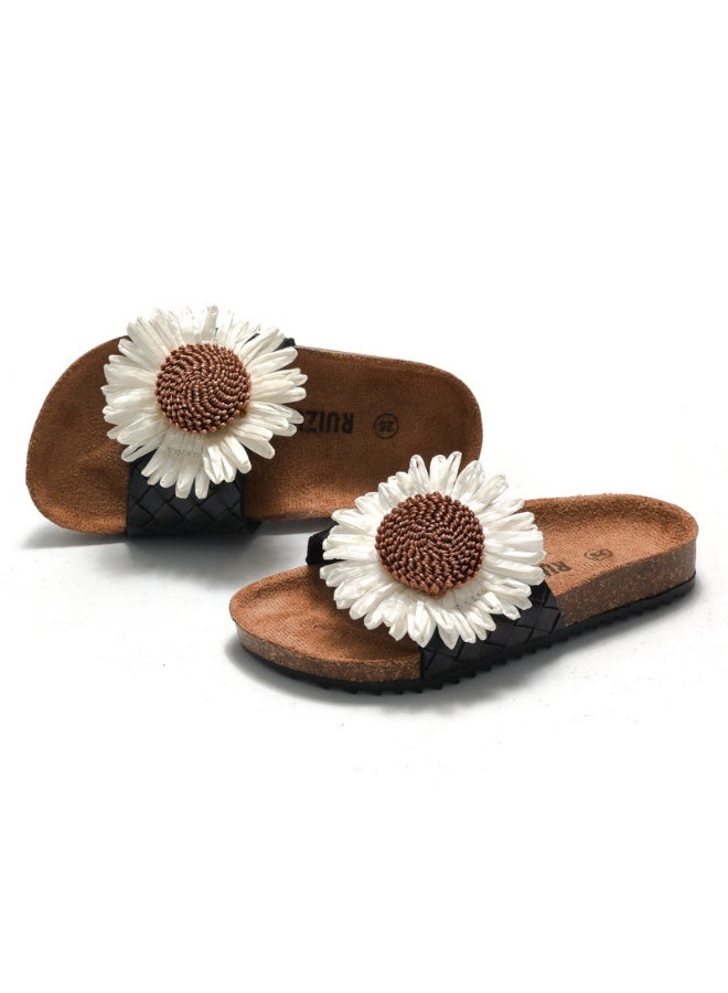 NIBEMINENT Slippers For Girls Fashion  Non-Slip Wear Comfort Children Shoes Sunflower Flat Bottom Slides Sandals Soft Sole Flip-Flops  - Image 3