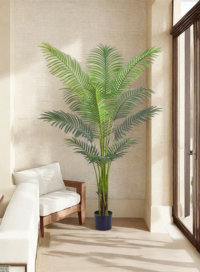 Bolivia's Artificial Areca Palm Plant Fake Tropical Palm Tree, Faux Dypsis Lutescens Plants in Pot for Indoor Outdoor House Home Office Garden Modern Decoration Housewarming Gift-Set - Image 2