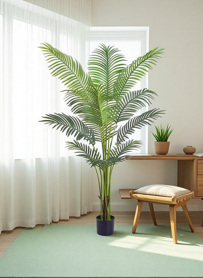 Bolivia's Artificial Areca Palm Plant Fake Tropical Palm Tree, Faux Dypsis Lutescens Plants in Pot for Indoor Outdoor House Home Office Garden Modern Decoration Housewarming Gift-Set - Image 4