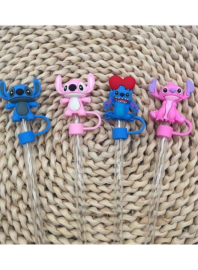 rocooart 4pcs 10mm anime Stitch Straw Cover fits Stanley 30 oz and 40 oz straw hat  - Image 3