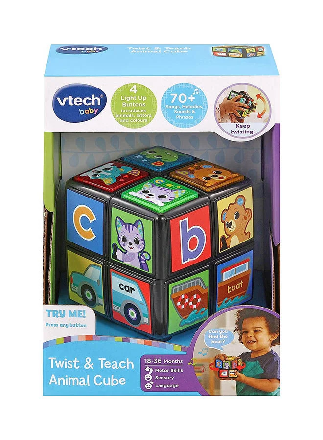في تك Baby Twist And Teach Animal Cube, Baby Sensory Toy With Music, Lights, Colours, Baby Interactive