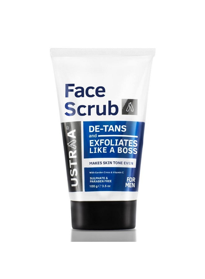 Ustraa Face Wash - Mint Cool - For Dry to Normal Skin - 100g | Reduces Moisture Loss | Removes Dirt & De-Tan Face Scrub for Men, 100g | Effective Tan Removal | with Walnut Granules | No SLS - Image 5