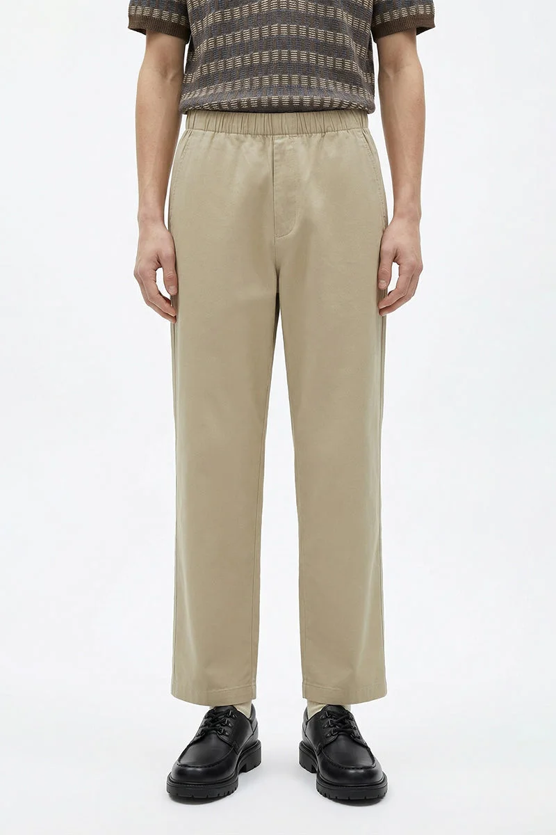 SNITCH Beige Beige Solid Relaxed Casual Trousers for Men | Best Price UAE