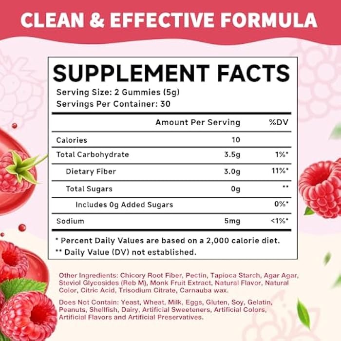 MOORGUMY Fiber Gummies for Digestive Health & Regularity, Sugar-Free High Fiber Supplement for Adults & Kids, Soluble Dietary Fiber, Vegan Fiber Supplements for Men & Women, 120 Count - Image 2
