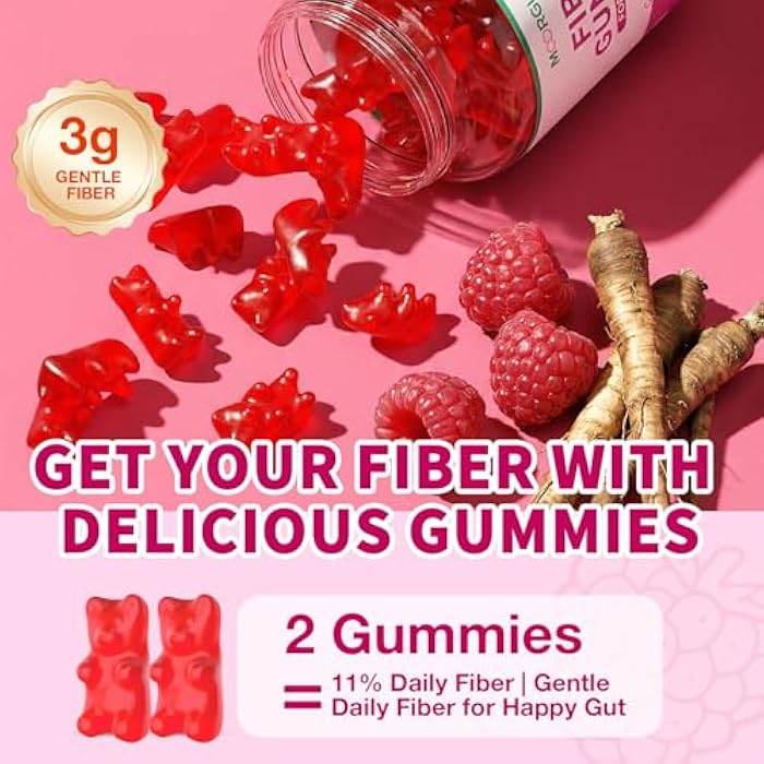 MOORGUMY Fiber Gummies for Digestive Health & Regularity, Sugar-Free High Fiber Supplement for Adults & Kids, Soluble Dietary Fiber, Vegan Fiber Supplements for Men & Women, 120 Count - Image 5