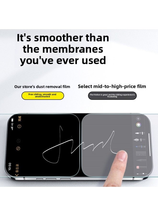 Generic - For Iphone 16promax Tempered Film 15plus Anti-peep Film 13pro Anti-blue Light 14 Seconds Paste 11 Matte 12-Color:Soft Box Dust Collector-HD-Size:For Iphone 15plus - Image 1