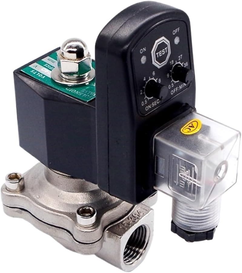 صمام الماء الكهرومغناطيسي من الفولاذ المقاوم للصدأ عالي الحرارة مغلق عادةً 24 فولت تيار مستمر 220 فولت تيار متردد مع مؤقت 3 8 بوصة 220 فولت تيار متردد EPDM - Image 1