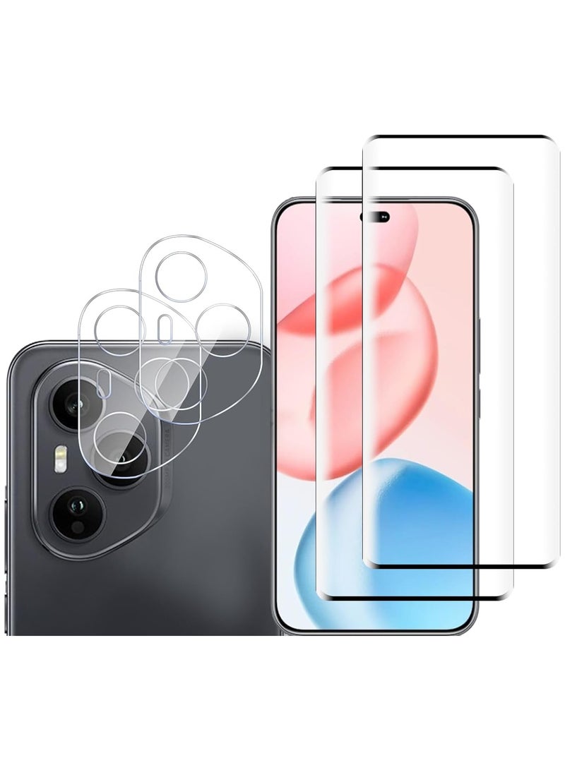 general 2 Pack Compatible with Honor 400 Pro 5G Screen Protector 2 Pack Camera Lens Protector HD Tempered Glass Support Fingerprint Unlocking 9H Hardness - Image 1