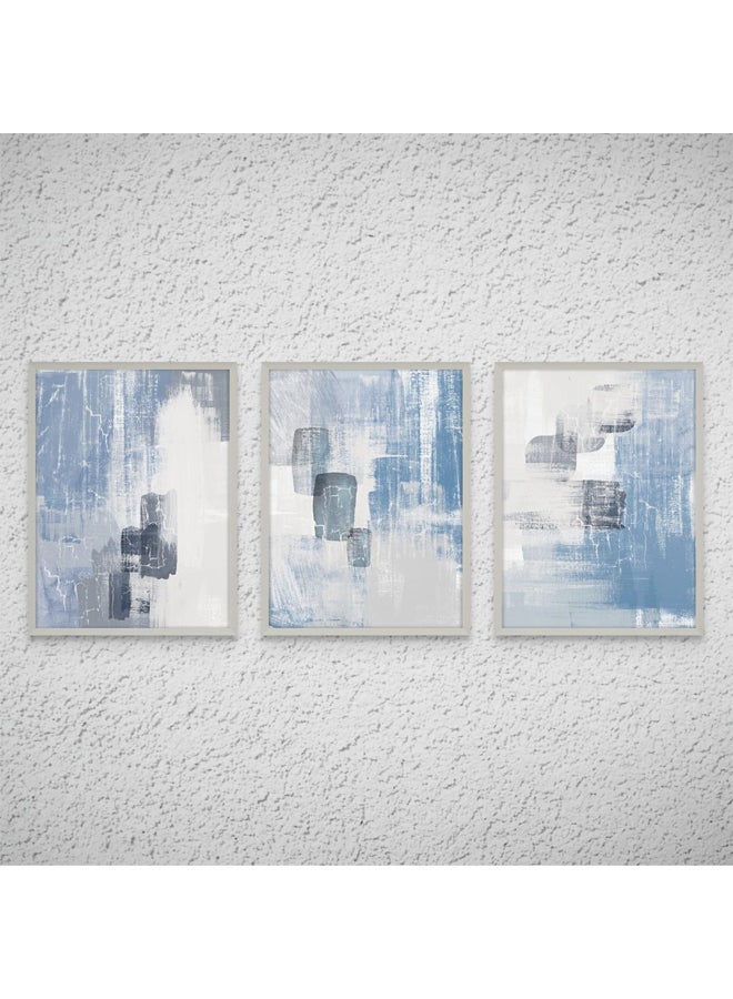 Art Decor Framed Fine Art Set of 3 Abstract Modern Wall Art Print Vibrant Abstract Portrait Wall Décor for Living Room Home Bedroom Office Gifting Studio - Image 1