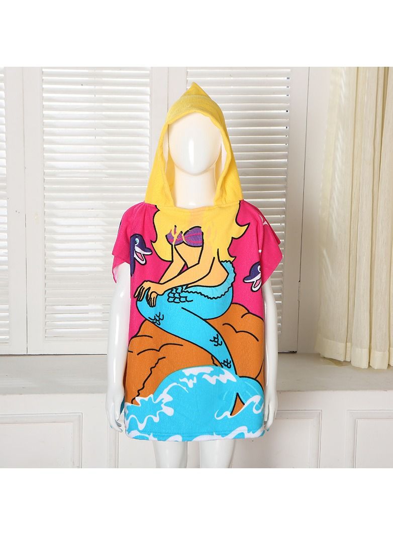 Loquat With Hood Coral Fleece Cloaks Bath Towel