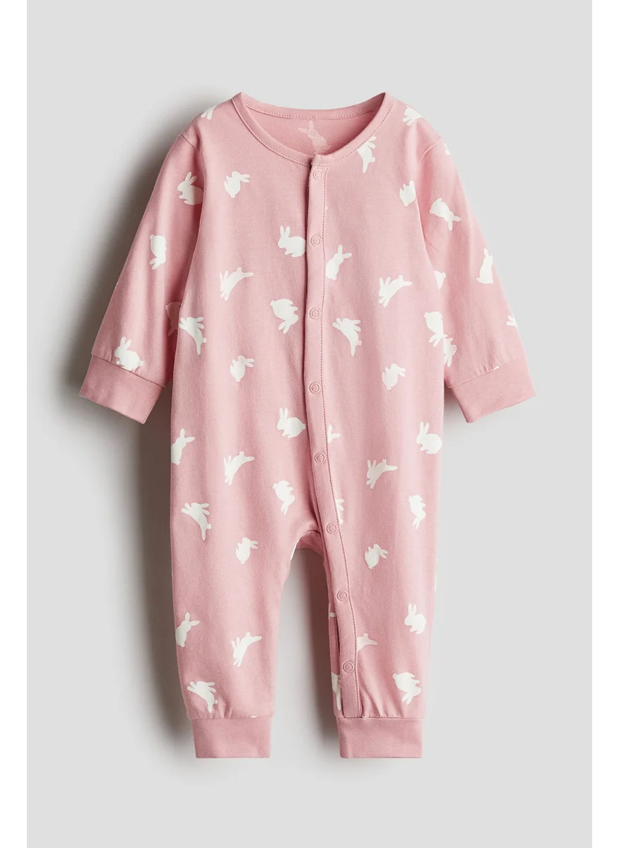 H&M Printed Cotton Sleepsuit