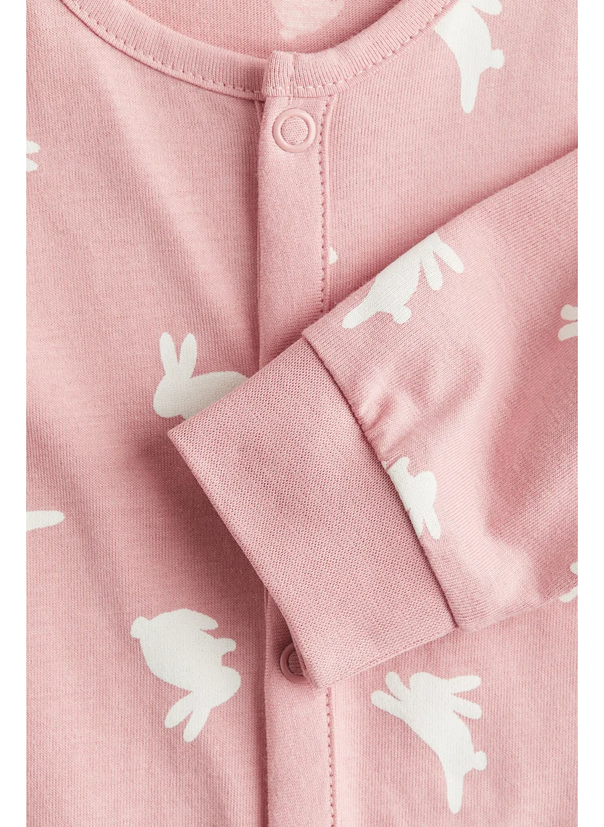 H&M Printed Cotton Sleepsuit