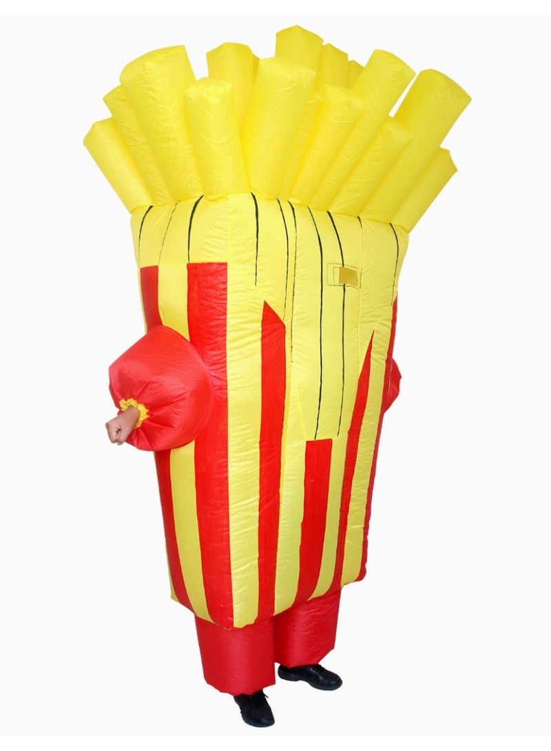 Inflatable Costume Adult,Blow Up French Fries Suit,Full Body Chips Halloween Costumes for Men Women - Image 2