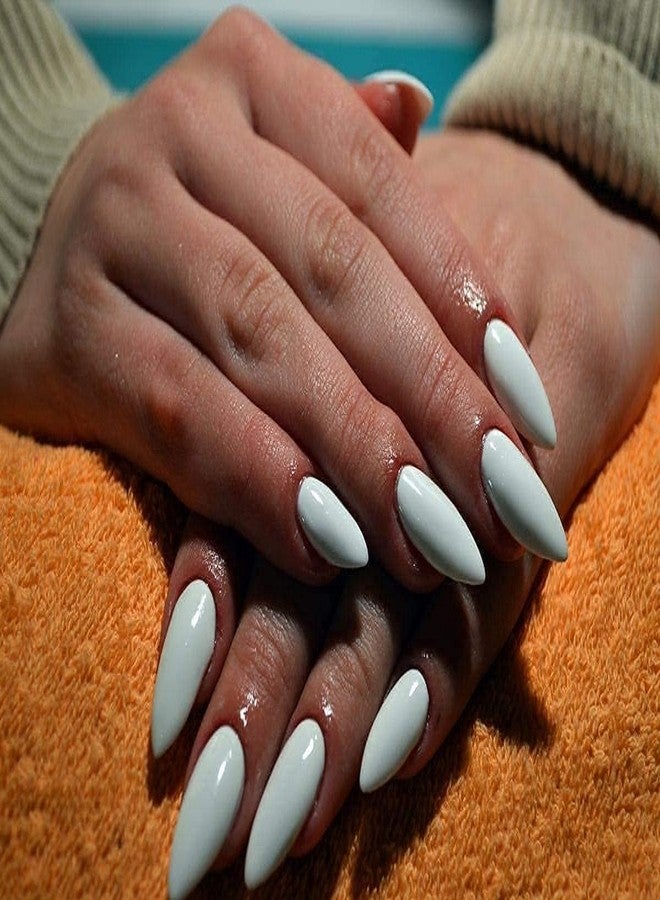 Everglam Artificial Nails, White Press-On Nails with Nail Glue, 100 Pieces - Image 2