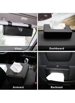 Generic Car Tissue Holder, Car Sun Visor Napkin Holder, Hanging Paper Towel Clip, Tissue Paper Holder Dispenser, Napkin Tissue Tray Container, PU Leather Backseat Tissue Paper Box for Car, Black  - Image 3