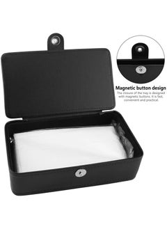 Generic Car Tissue Holder, Car Sun Visor Napkin Holder, Hanging Paper Towel Clip, Tissue Paper Holder Dispenser, Napkin Tissue Tray Container, PU Leather Backseat Tissue Paper Box for Car, Black  - Image 4