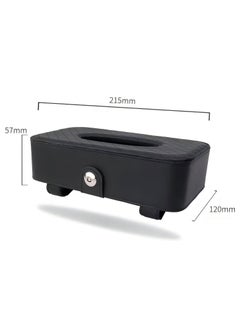 Generic Car Tissue Holder, Car Sun Visor Napkin Holder, Hanging Paper Towel Clip, Tissue Paper Holder Dispenser, Napkin Tissue Tray Container, PU Leather Backseat Tissue Paper Box for Car, Black  - Image 5