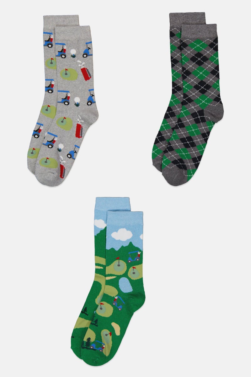 The Orrsum Sock Co Men 3 Pack Graphic Print Golf Socks, Multicolor - Image 3