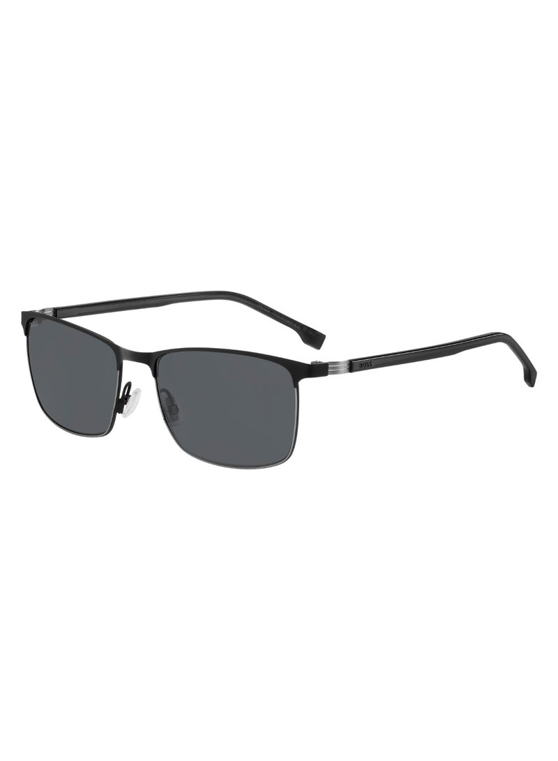 HUGO BOSS Men's UV Protection Rectangular Shape Stainless Steel Sunglasses BOSS 1635/S GREY 42 - Lens Size: 41.8 Mm - Mtblk Rut - Image 1