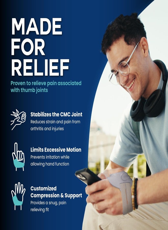 MARS WELLNESS CMC Thumb Brace - Restriction Thumb Support CMC Joint Thumb Arthritis Brace Stabilizing Splint for Osteoarthritis and arthritis thumb splint - Medium - Left Hand - Image 3