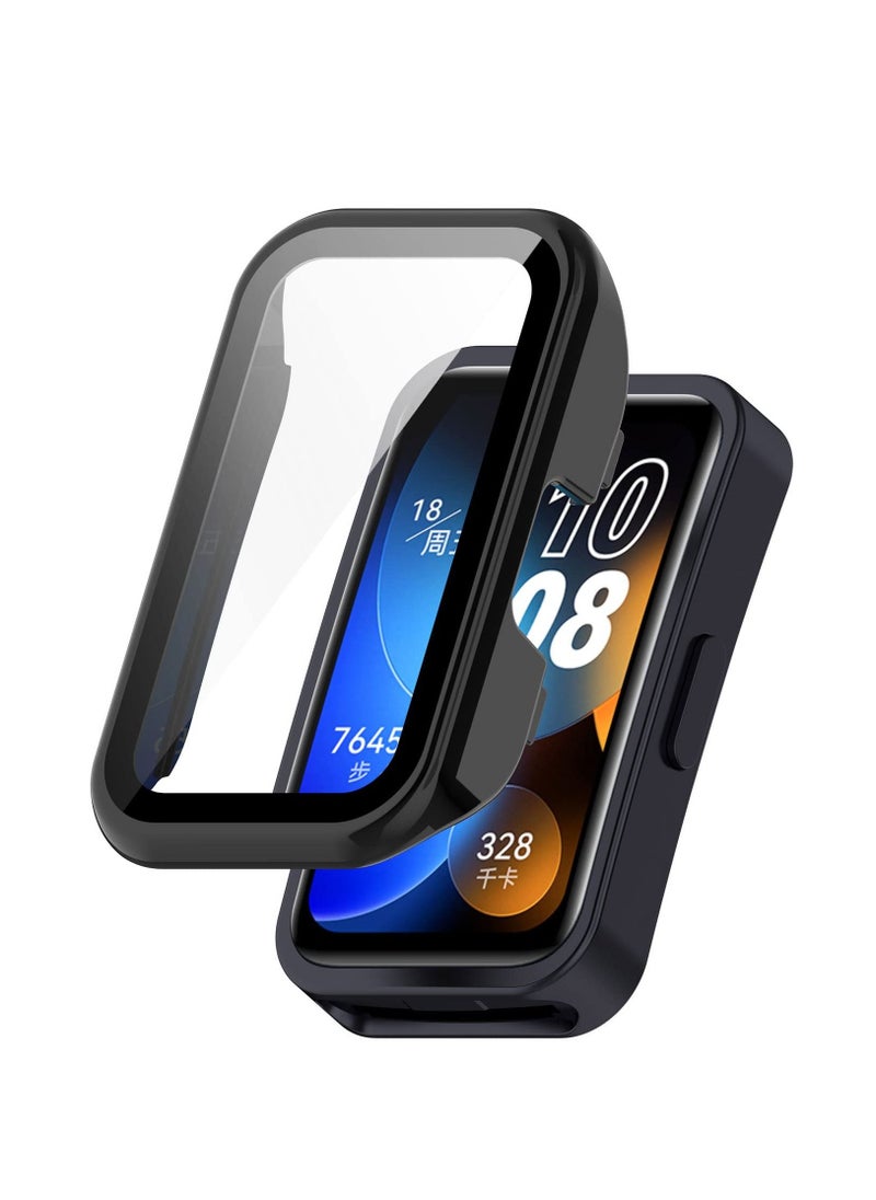 Case + Screen Protector Compatible with Huawei watch Band 8 Anti Scratch Watch Case with Tempered Glass Screen Coverage
