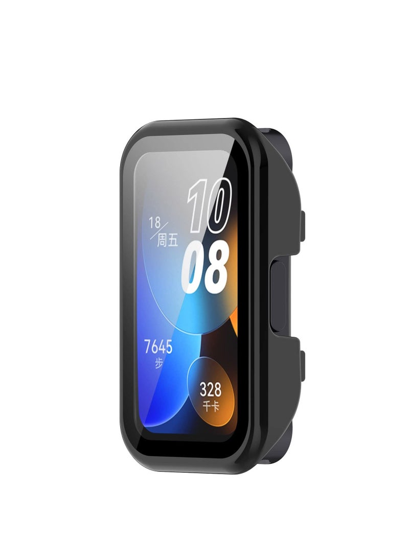 Case + Screen Protector Compatible with Huawei watch Band 8 Anti Scratch Watch Case with Tempered Glass Screen Coverage
