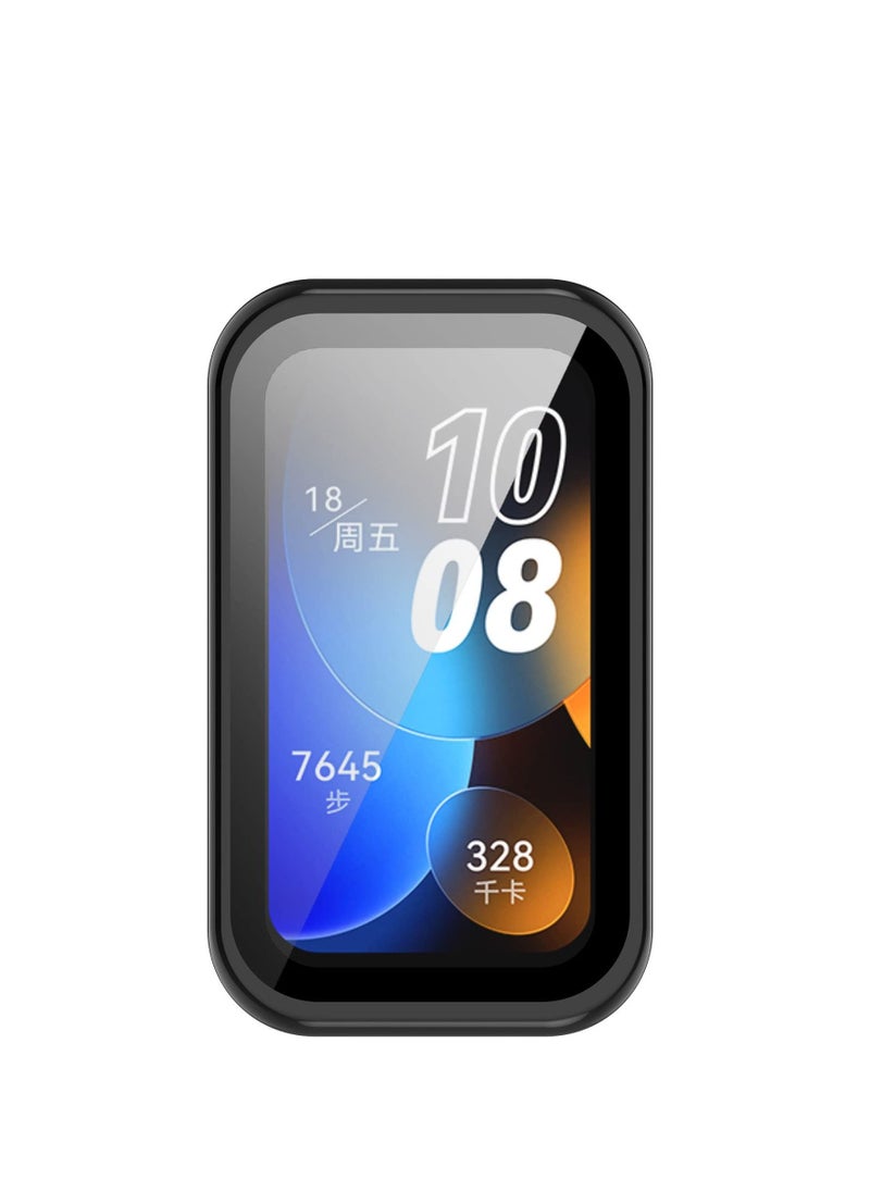 Case + Screen Protector Compatible with Huawei watch Band 8 Anti Scratch Watch Case with Tempered Glass Screen Coverage