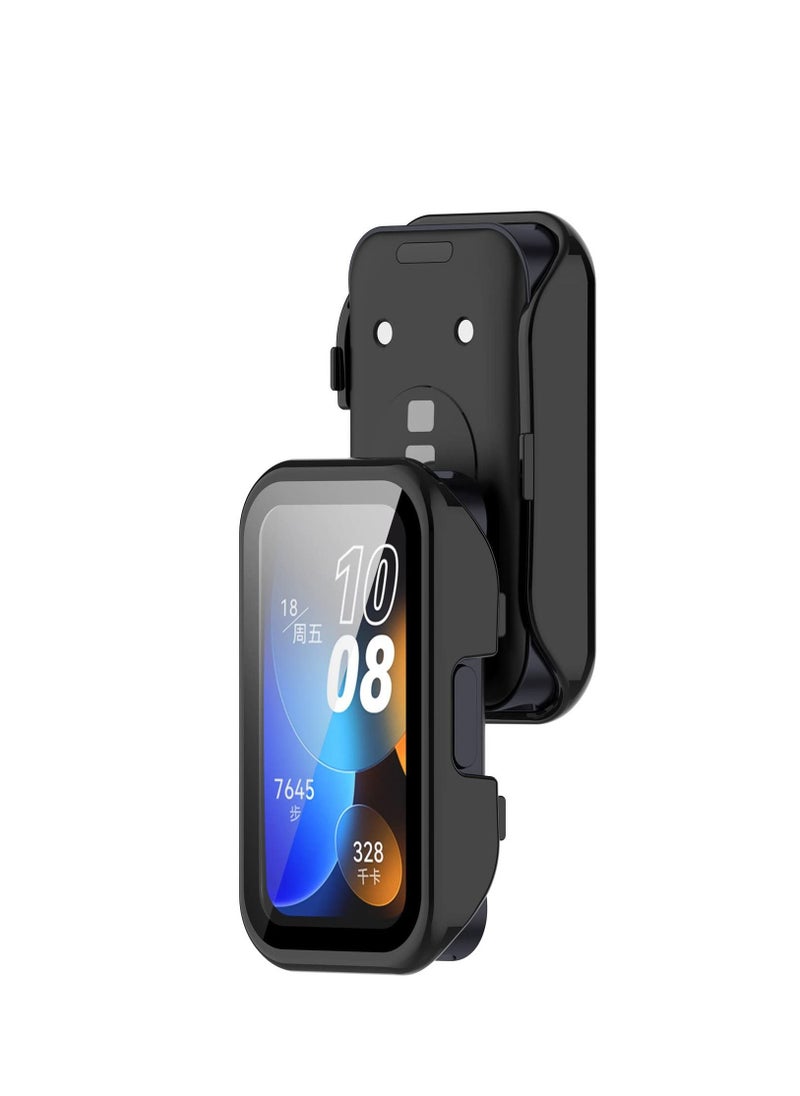 Case + Screen Protector Compatible with Huawei watch Band 8 Anti Scratch Watch Case with Tempered Glass Screen Coverage