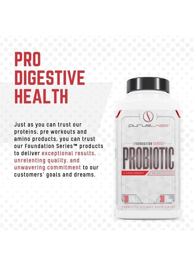 Purus Labs - Probiotic | 10 Strains with 50 Billion CFU & Prebiotic Fiber | Improve Digestion & Support Immune System | 30 Servings, 60 Veggie Capsules - Image 1