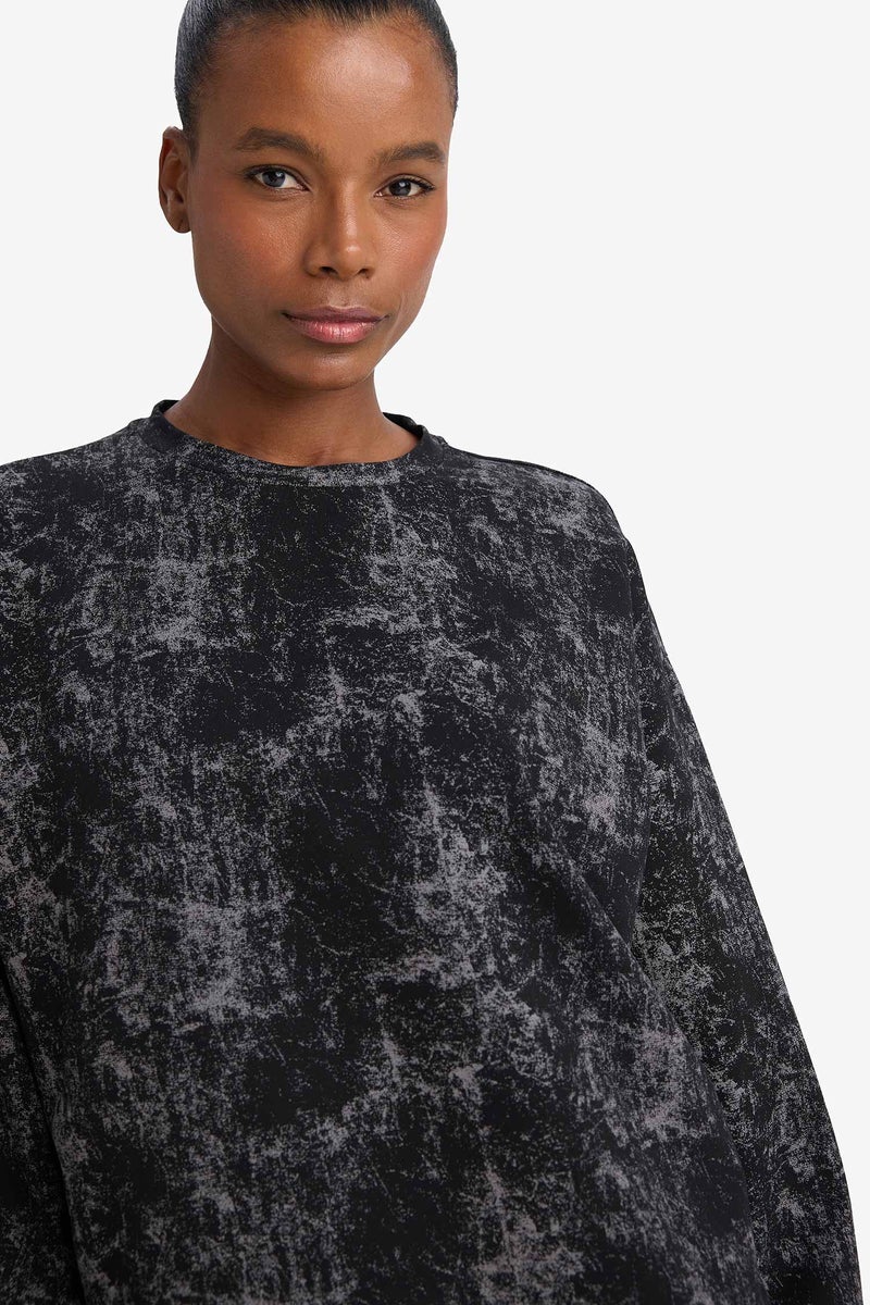 DeFacto Black Woman Oversize Long Sleeve Sweatshirt Casual - Image 3
