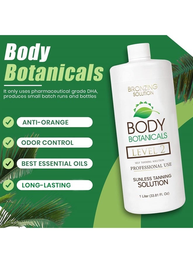 Body Botanicals حلول تان بخاخ احترافي بدون شمس، زيوت أساسية عضوية، صيغة بخاخ، 33.8 أونصة سائلة (المستوى 2 (10% DHA)) - Image 1
