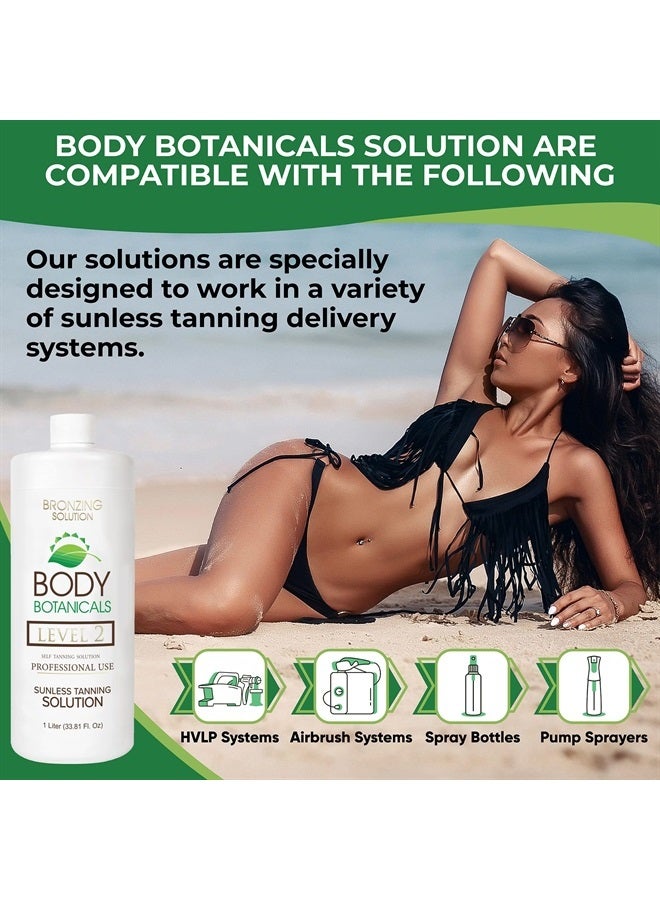 Body Botanicals حلول تان بخاخ احترافي بدون شمس، زيوت أساسية عضوية، صيغة بخاخ، 33.8 أونصة سائلة (المستوى 2 (10% DHA)) - Image 2