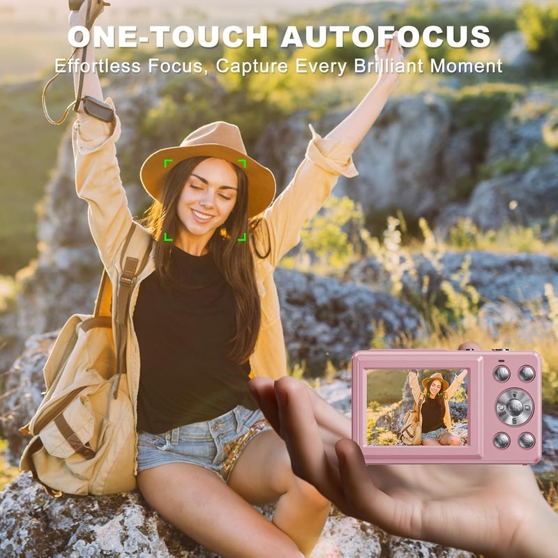 Divine كاميرا رقمية 4K بدقة 48 ميجابكسل للأطفال والمراهقين مع شاشة مزدوجة وتركيز تلقائي، كاميرا مدمجة بنظام زوم 16X، بطاقة SD سعة 64 جيجابايت مرفقة، بطارية قابلة لإعادة الشحن (DDC-92) - Image 4