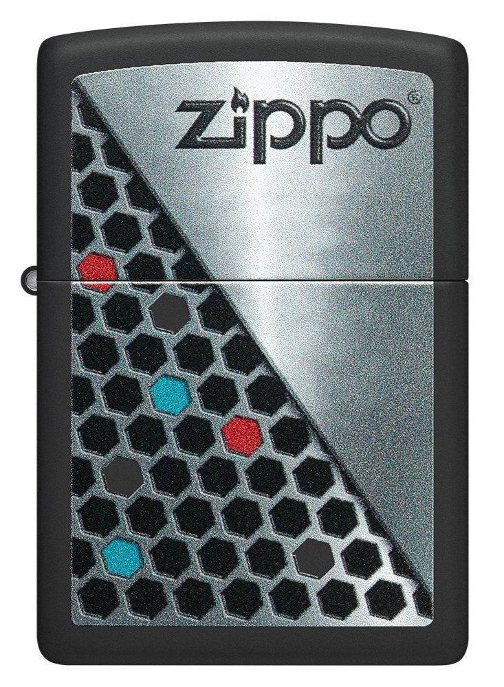 Zippo 48709 218  Zippo Hexagon Design Black Matte Windproof Lighter - Image 2