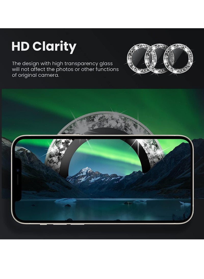 ELTRAZONE واقي عدسة كاميرا iPhone 13 Pro Max، غطاء كاميرا من الزجاج المقوى 9H، واقي شاشة بحلقة معدنية فردية - Image 3