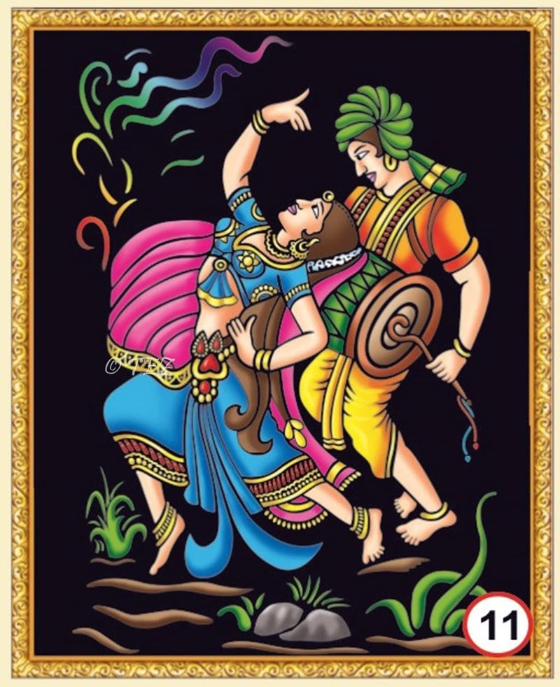 Tez DIY - Emboss Painting Kit, Dancing Couple, Medium(13x19 inch), Design No. 11 - Image 1