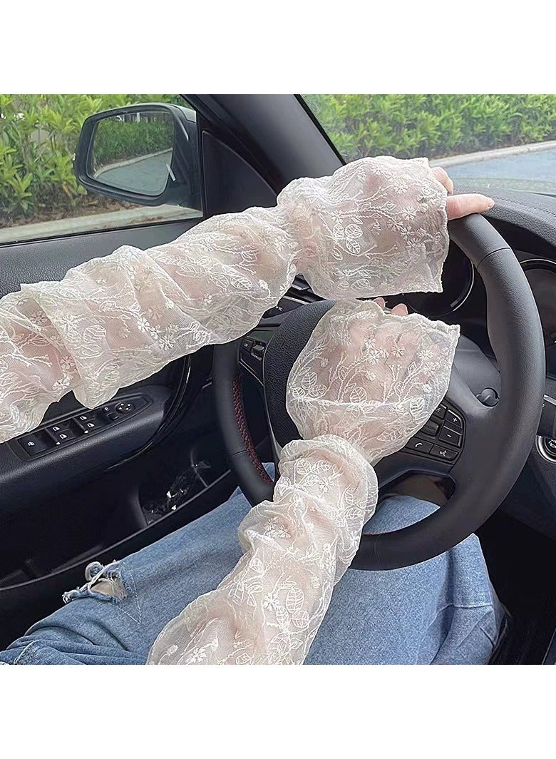 Goolsky Lace Sun Protection Sleeves – Hollow Out Arm Covers Fashion Women INS Loose Thin Arm Sleeves, Summer UV Shield Breathable - Image 1