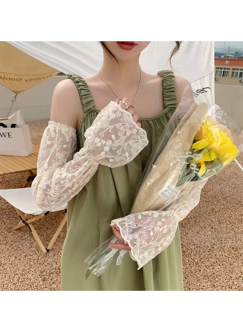 Goolsky Lace Sun Protection Sleeves – Hollow Out Arm Covers Fashion Women INS Loose Thin Arm Sleeves, Summer UV Shield Breathable - Image 2