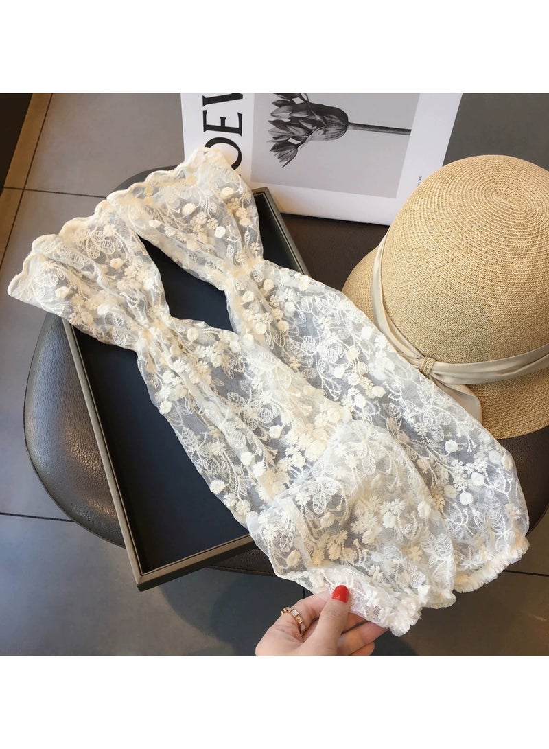 Goolsky Lace Sun Protection Sleeves – Hollow Out Arm Covers Fashion Women INS Loose Thin Arm Sleeves, Summer UV Shield Breathable - Image 4