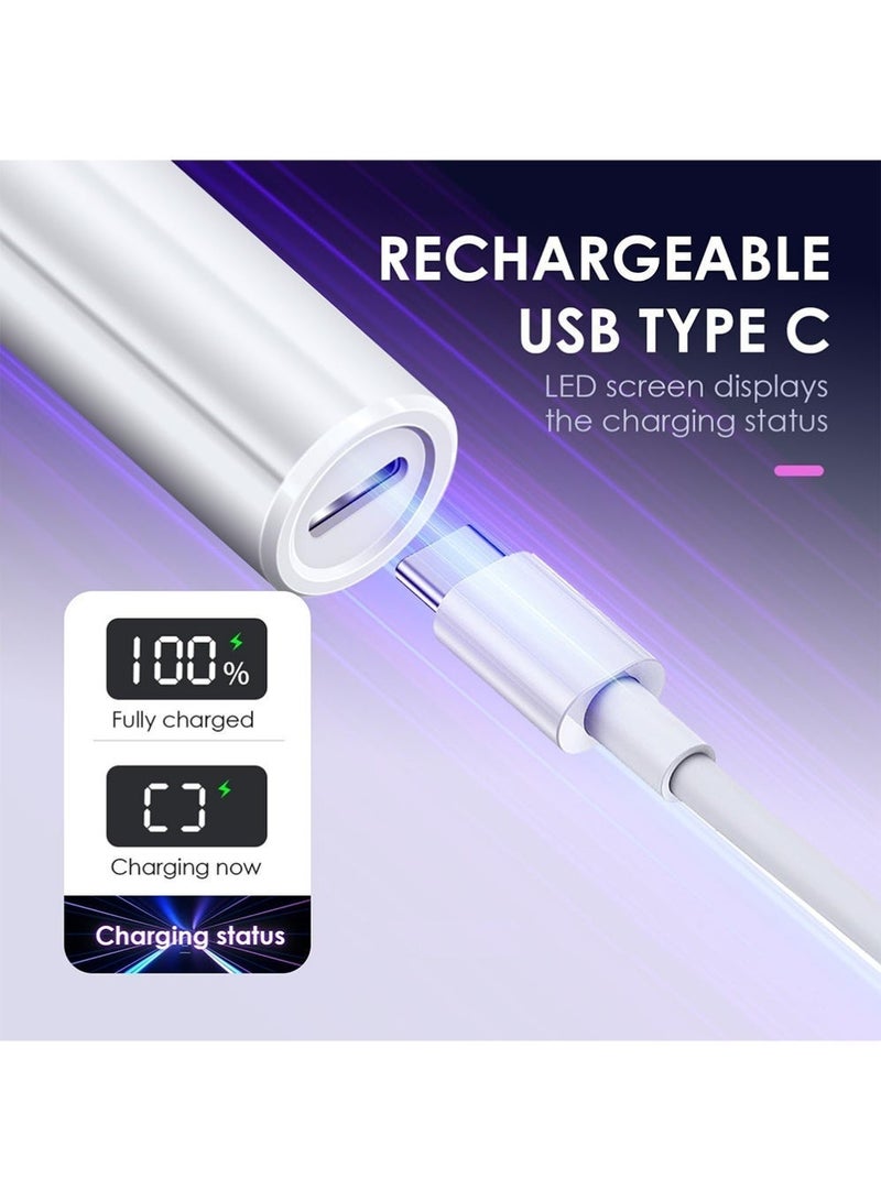 Gecomo Cordless UV LED Nail Lamp with Stand, Mini Handheld UV Light with LCD Display for Gel Nails, Rechargeable USB Nail Dryer for Fast Curing, for girls (White) - Image 3