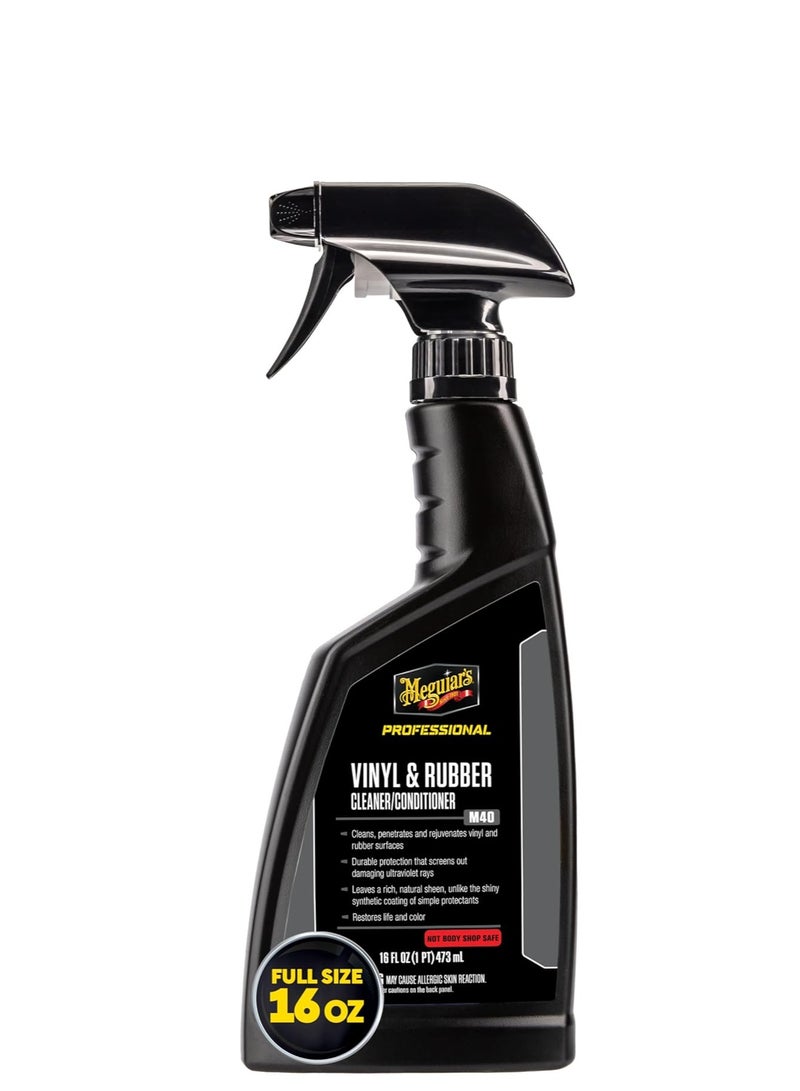 Meguiar's Professional Vinyl and Rubber Cleaner Conditioner M4016 - Pro-Grade for Interior and Exterior, Screens out UV Rays while Leaving Behind a Natural Sheen, 16 Oz - Image 5